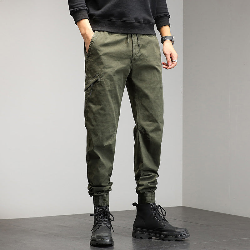 Men's utility cargo pants in jogger style with elastic cuffs and multifunctional pockets Chichicherry