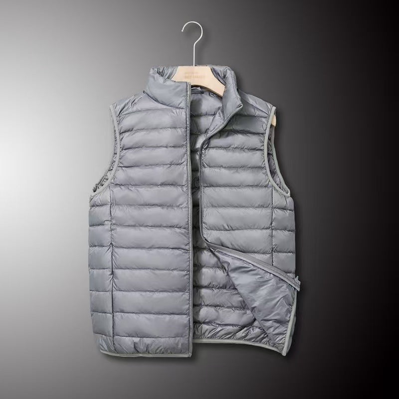 Men's Ultra-light Down-look Padded Vest with Chamber Cut and Stand Collar Chichicherry