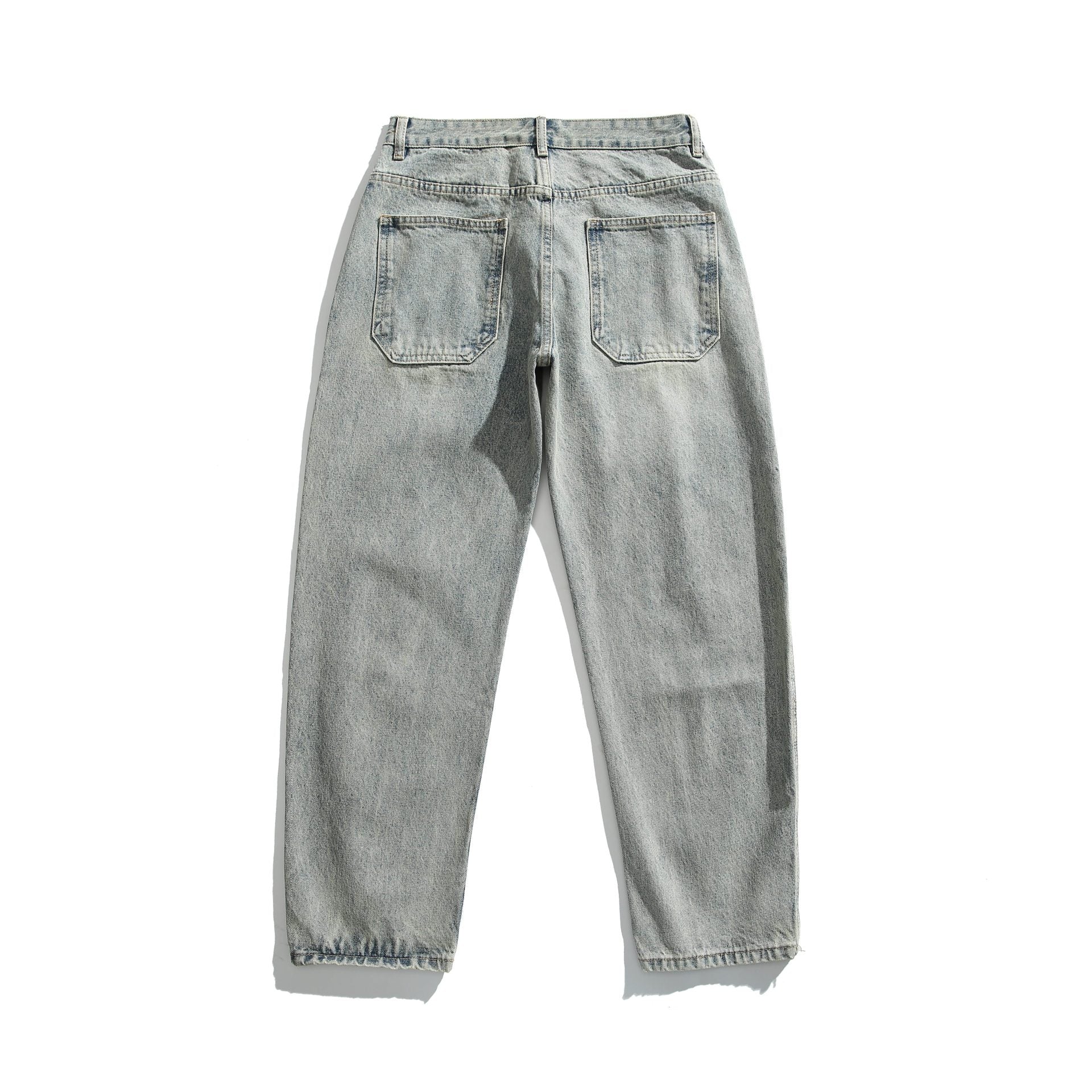 Women's High-Waist Relaxed-Jeans with Distressed-Details and Tailored Ankle Closure Chichicherry