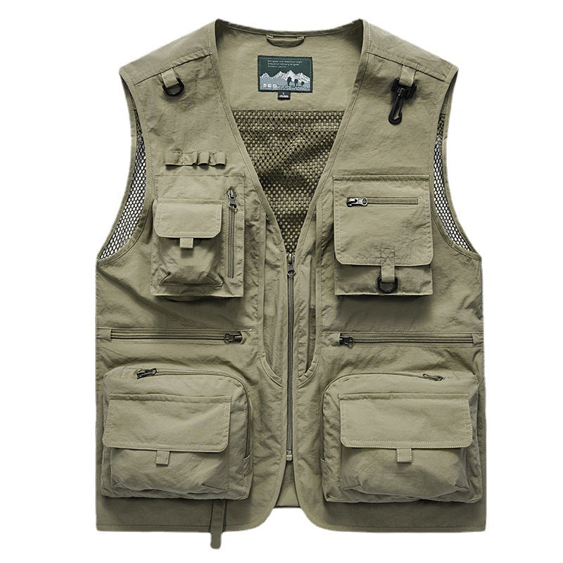 Men's Multifunctional Fishing and Utility Vest with Mesh Inserts and Multiple Pockets Chichicherry