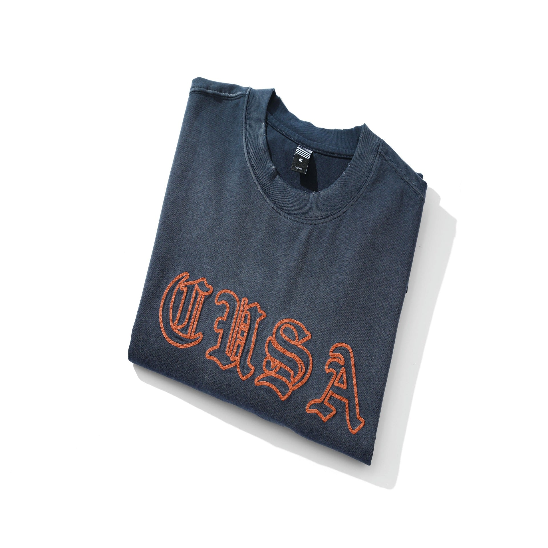 Unisex Oversize Sweatshirt with Vintage Old Script Embroidery Chichicherry