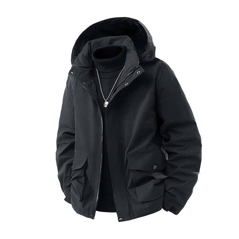 Men's hooded parka with technical weather protection membrane, insulated quilted filling, and utility pockets Chichicherry