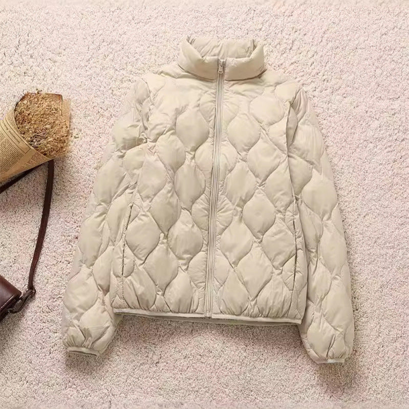 Women's light quilted blouson jacket with organic wave quilting and stand-up collar Chichicherry