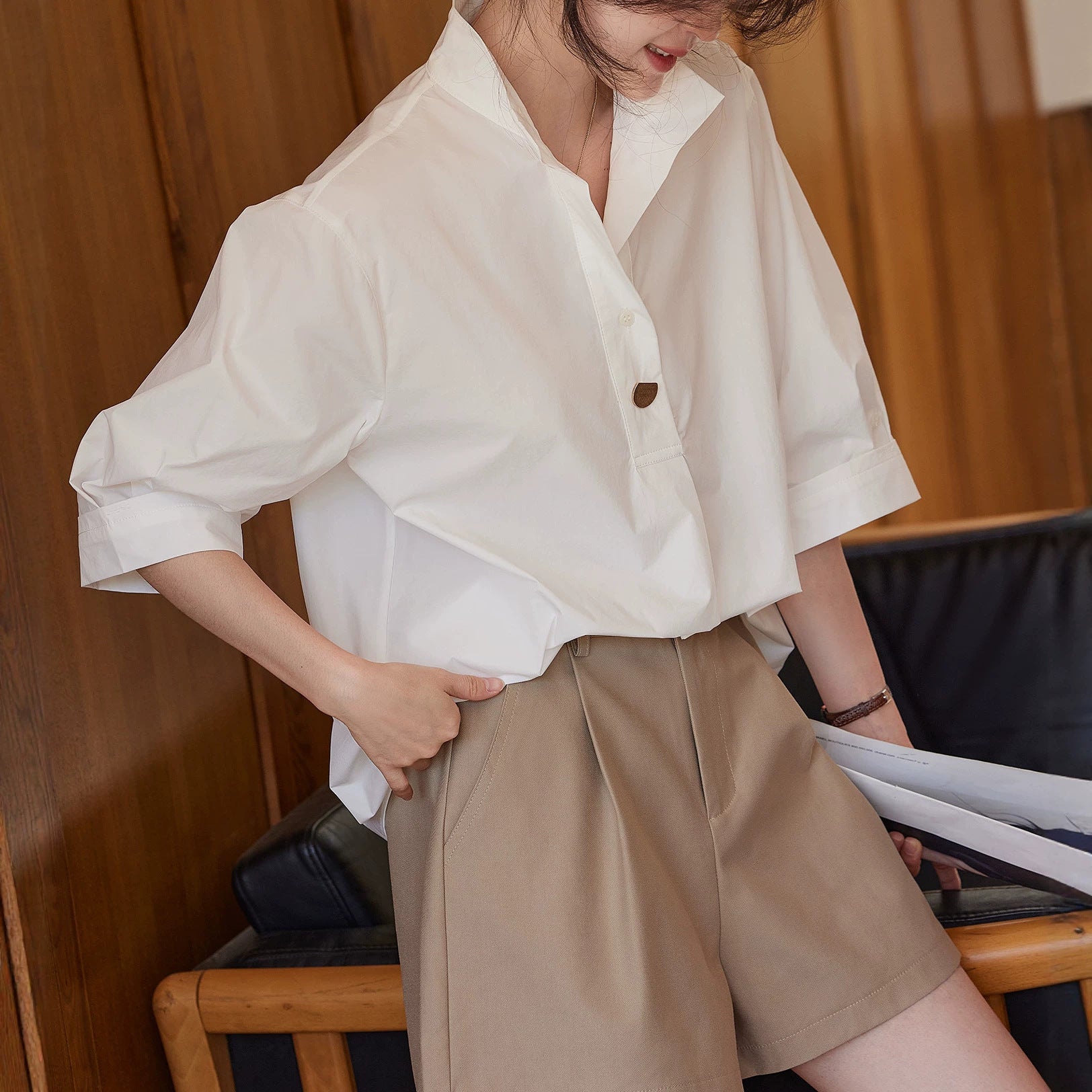 Women's elegant and airy blouse with modern cut Drune