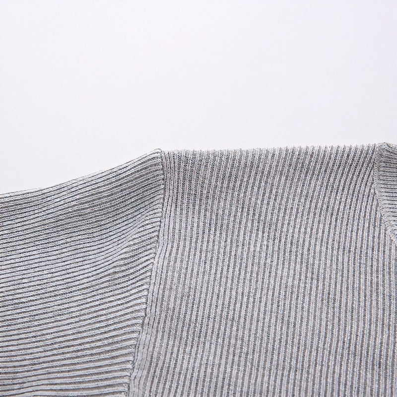 Unisex Oversized Rippen-Henley-Pullover mit verlängertem Rückensaum und 3-Knopf-Leiste Chichicherry