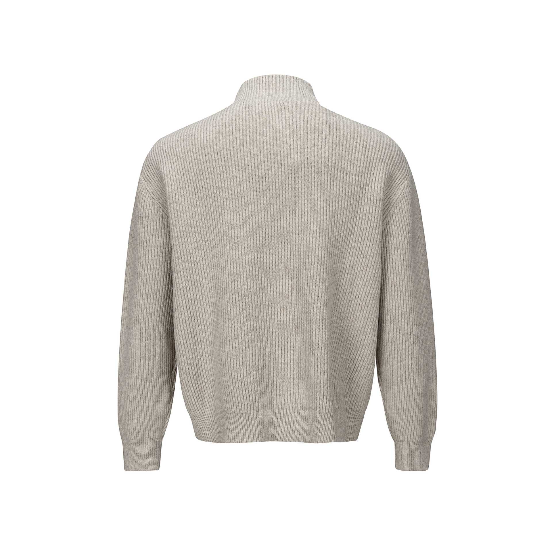 Unisex Short Ribbed Knit Zipper with High Stand Collar and Slim Fit Chichicherry