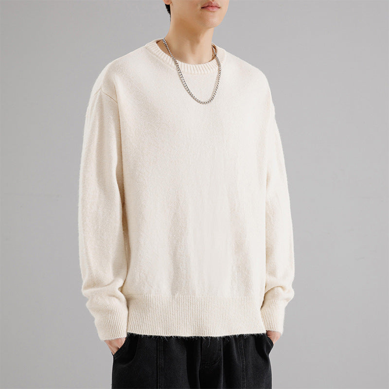 Men's Oversize Round Neck Pullover made of soft fine knit Chichicherry