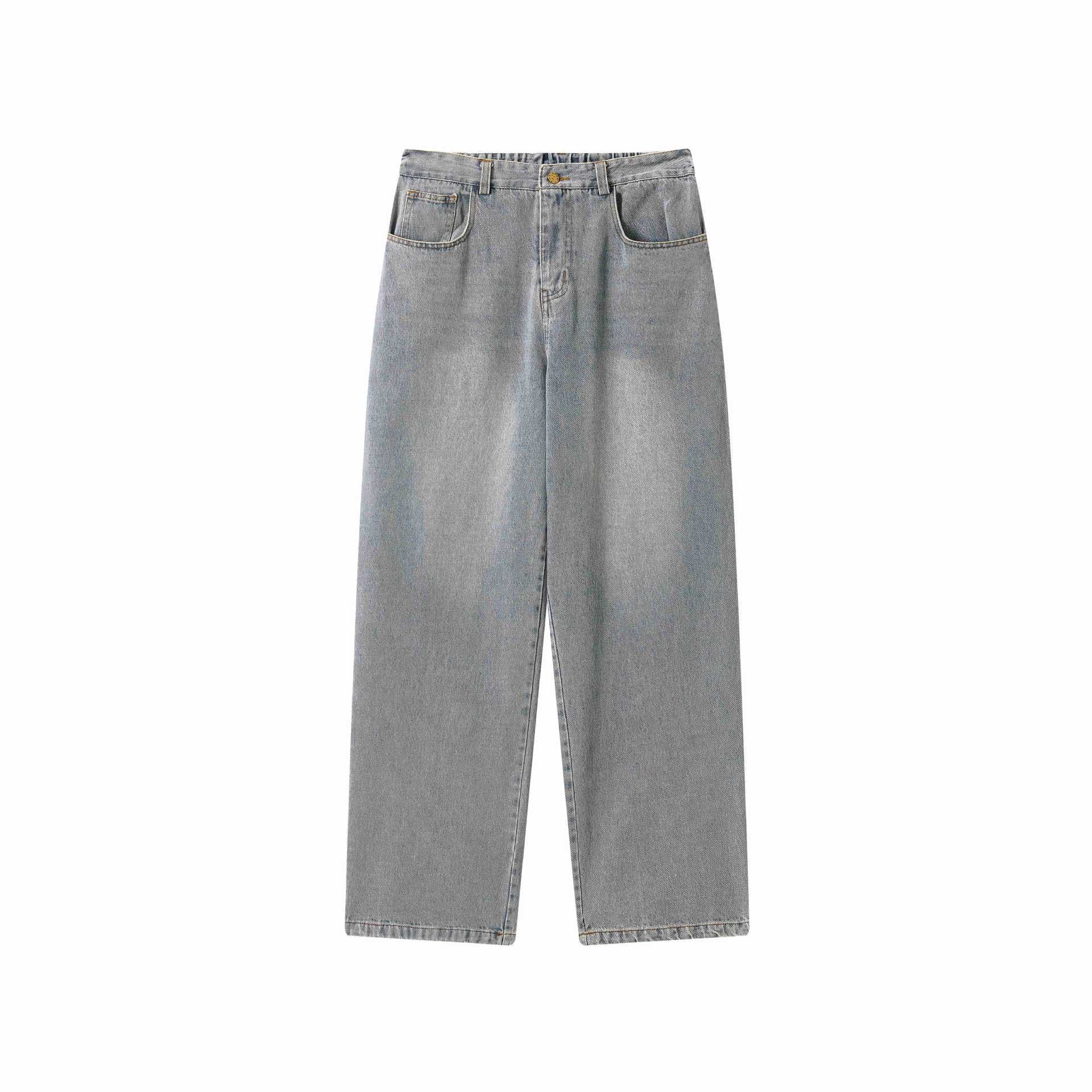 Women's jeans pants with wide leg, high waist and front mid slit Chichicherry