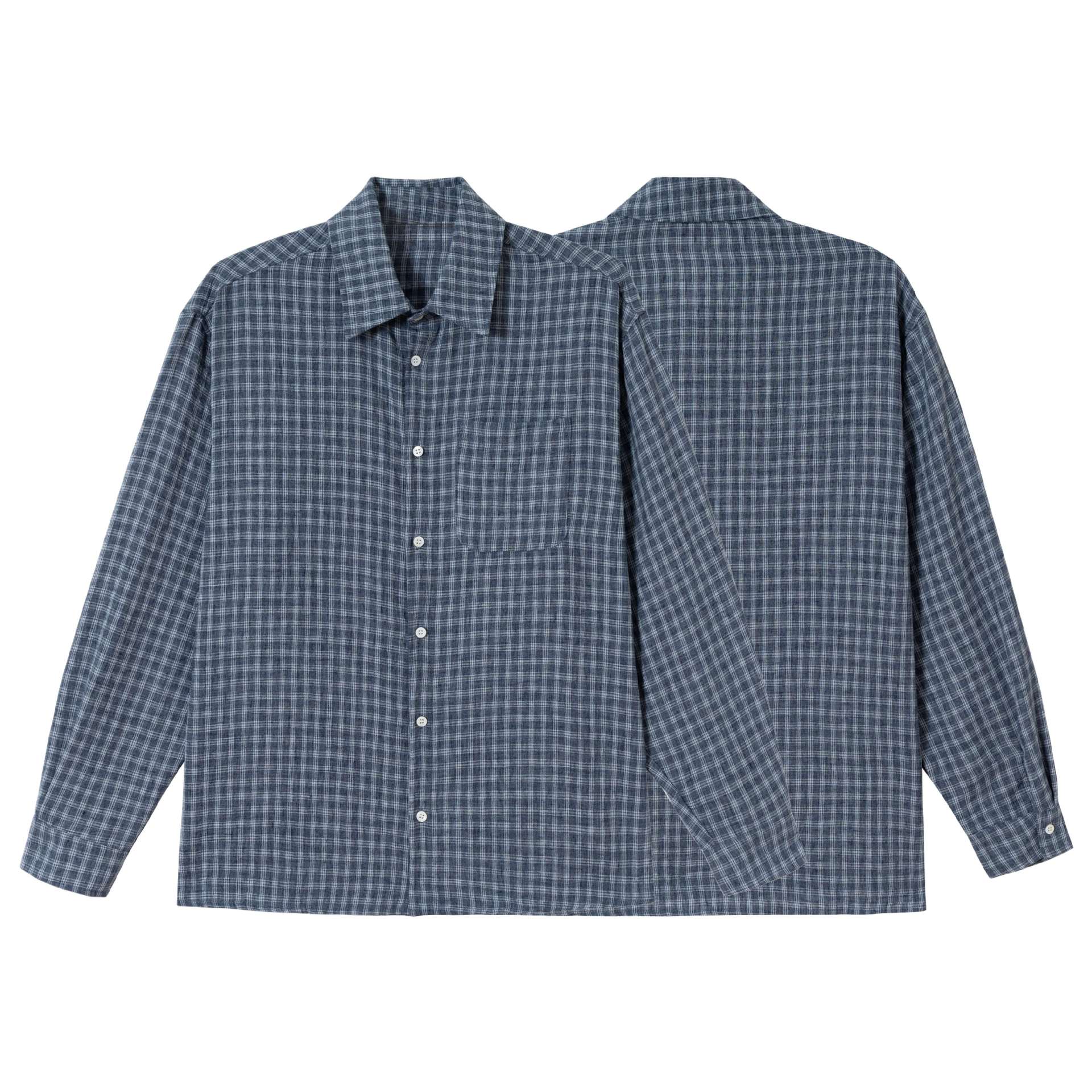 Men's Oversized Flannel Shirt in Relaxed Fit with Chest Pocket Chichicherry