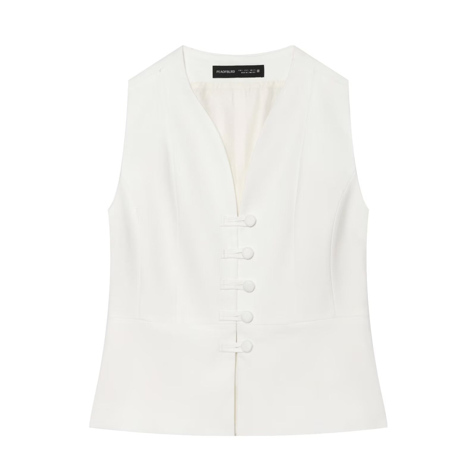 Women's High-Waisted Flared Pants with Decorative Button Closure and Side Pockets Chichicherry