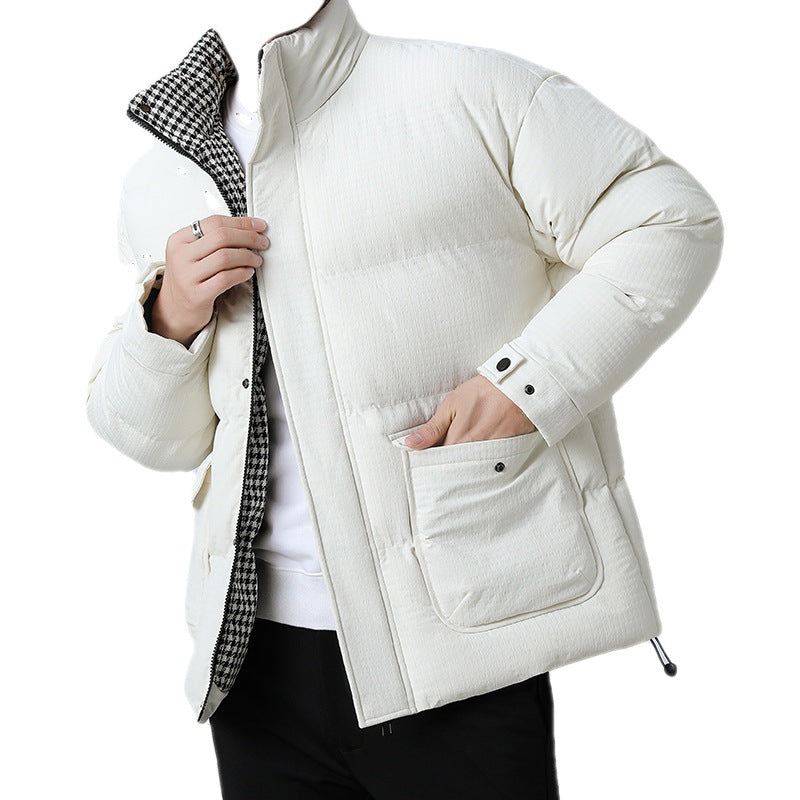 Unisex Padded Quilted Jacket with Large Flap Pockets, Stand-Up Collar, and Ripstop Structure Chichicherry