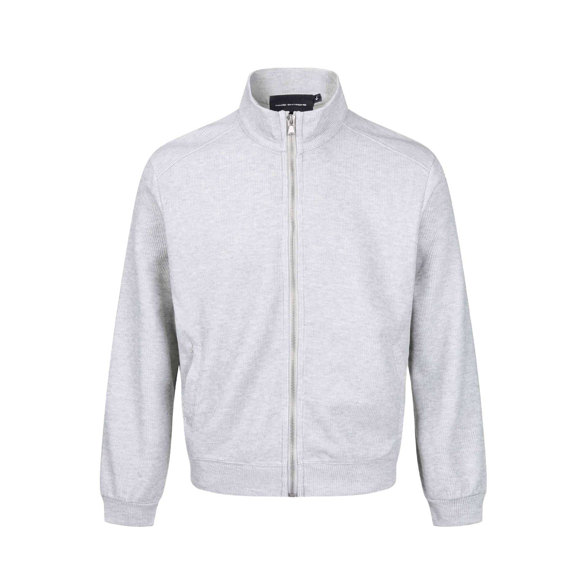 Men's lightweight sweat jacket made of cotton blend with stand-up collar, full-length zipper and side pockets Chichicherry