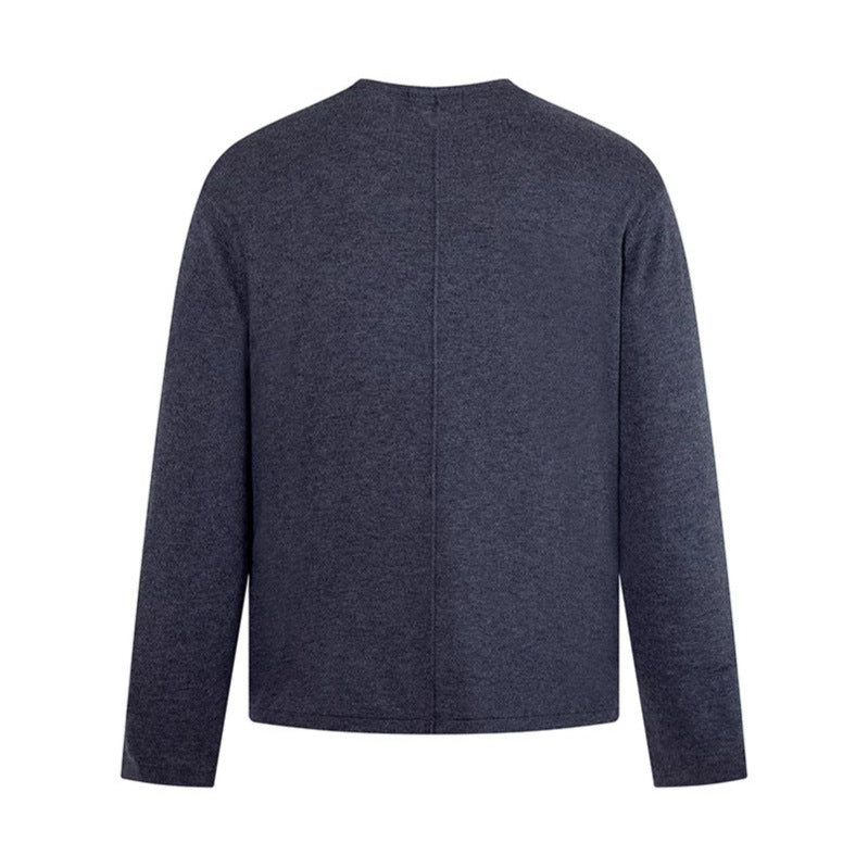 Men's fine knit sweater with round neck and straight cut Chichicherry