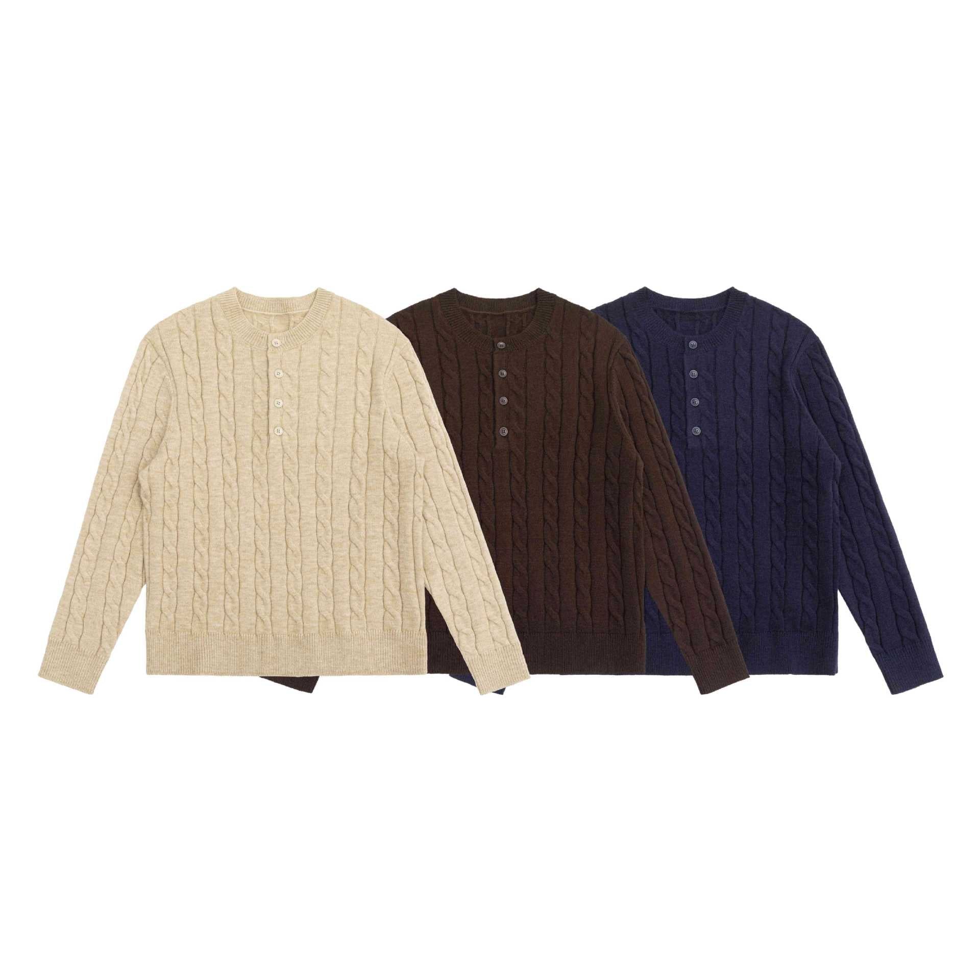 Women's knit cardigan with cable pattern and round neckline Chichicherry