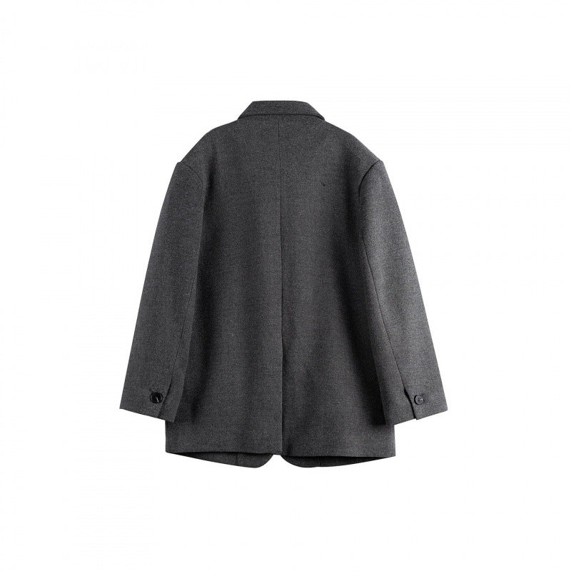 Women's Oversize Blazer in Boxy Cut with Lapel Collar and Flap Pockets Chichicherry