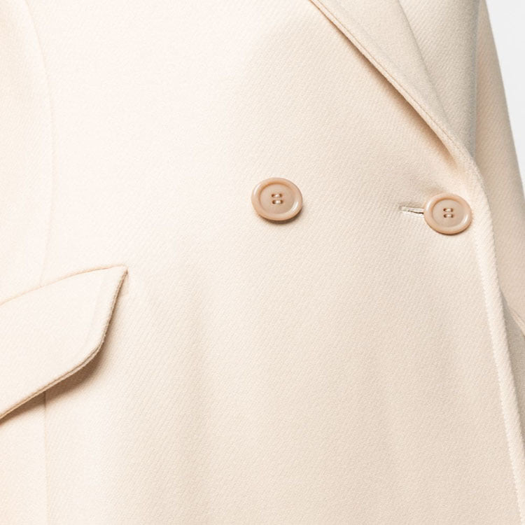Women's Midi-Length Tailoring Coat Made of Wool Blend with Narrow Lapel and Flattering Fall Chichicherry