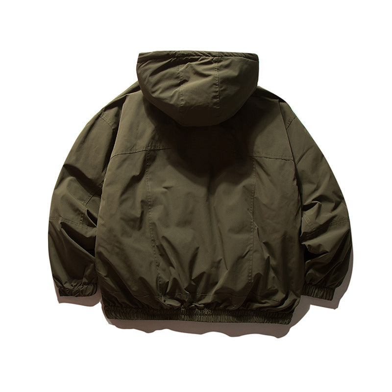 Men's lightweight wind and water-repellent hoodie jacket in boxy oversized cut with elastic cuffs Chichicherry