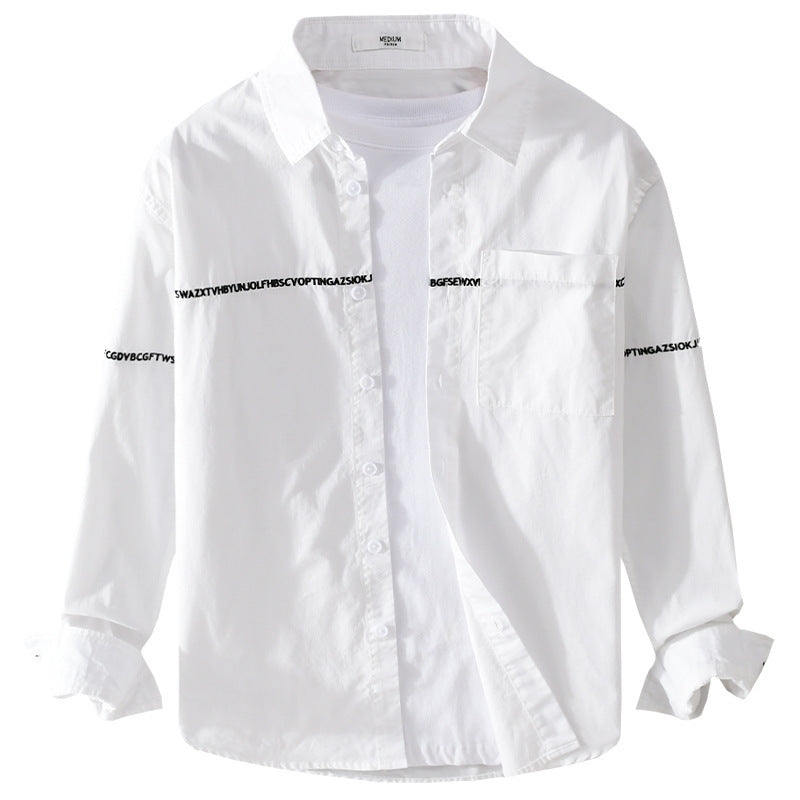 Men's long-sleeve shirt in overshirt style with integrated lettering tape and chest pocket Chichicherry
