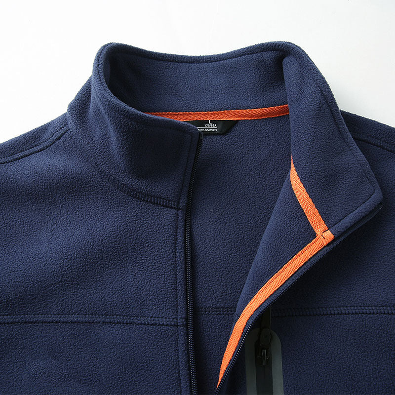 Men's fleece outdoor jacket with full zip, high collar, and water-repellent zip pocket Chichicherry