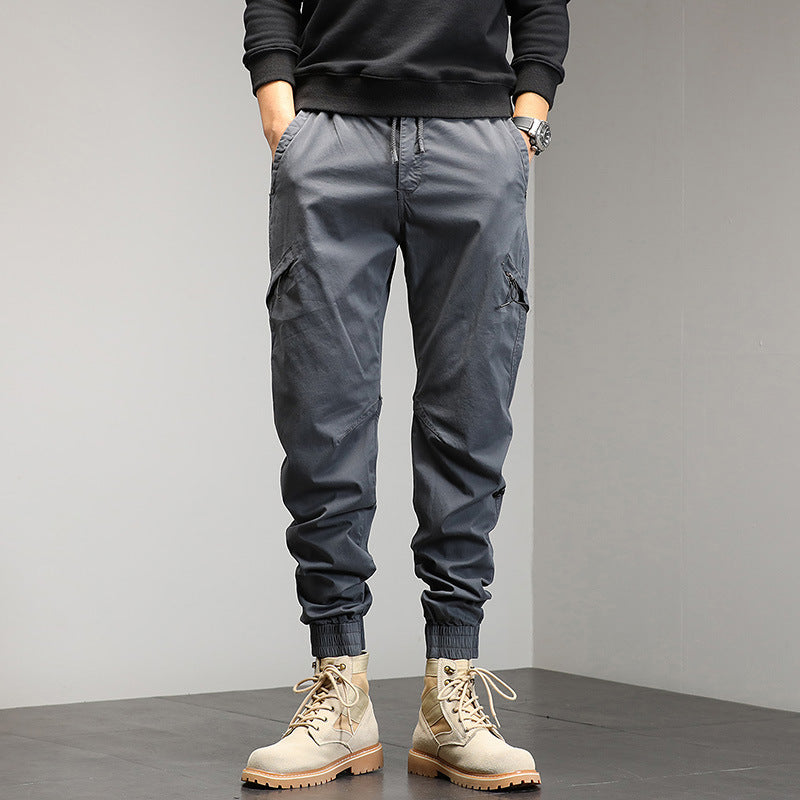 Men's utility cargo pants in jogger style with elastic cuffs and multifunctional pockets Chichicherry