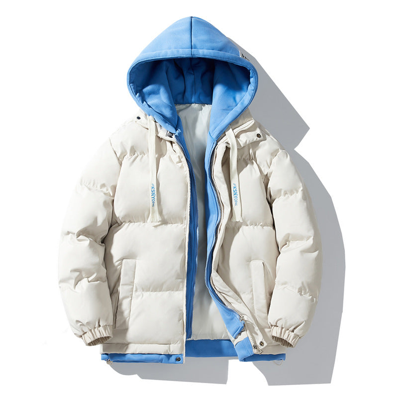 Men's padded quilted jacket with integrated hood layer and windproof outer shell Chichicherry