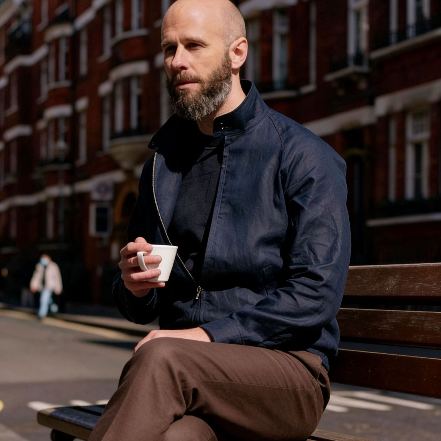 Men's Lightweight Harrington Jacket with Stand-Up Collar and Zipper Chichicherry
