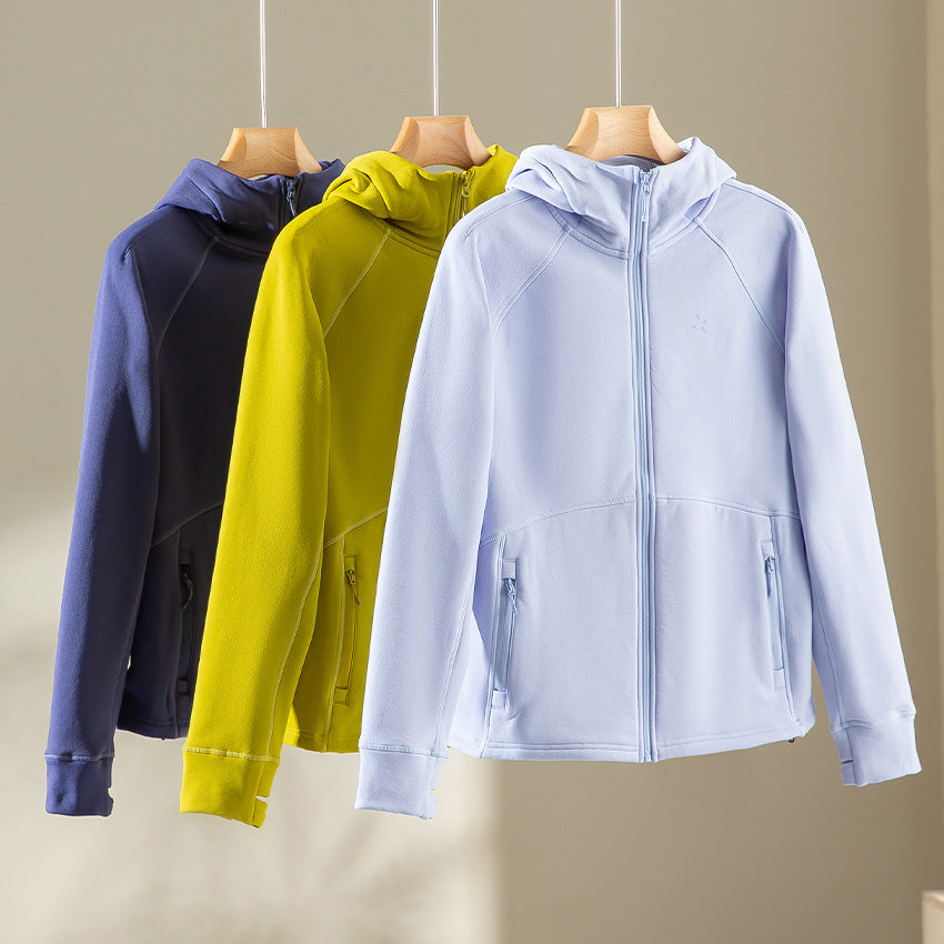 Women's Hooded Fleece Jacket with Full-Length Zip, Ergonomic Seams and Zipper Pockets Chichicherry