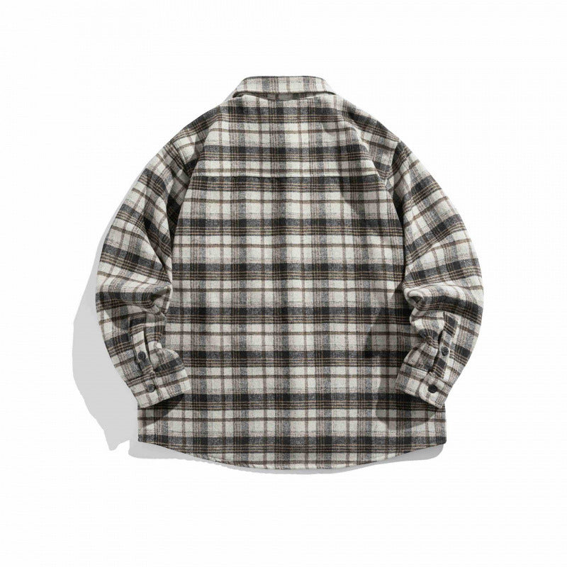 Unisex Karo-Flannel-Overshirt with boxy cut and patch chest pocket Chichicherry