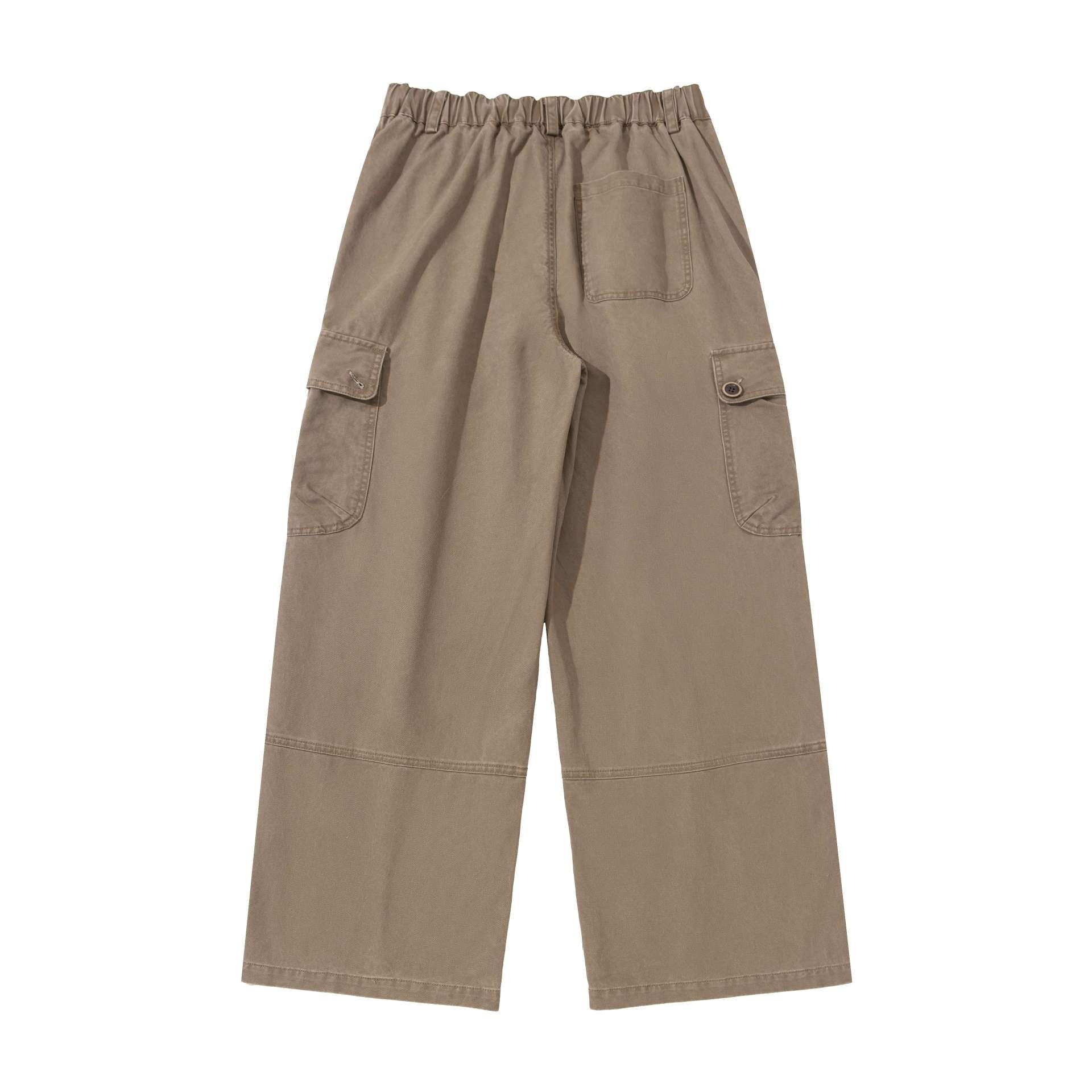 Women's high-waisted cargo pants with wide legs and flap pockets Chichicherry