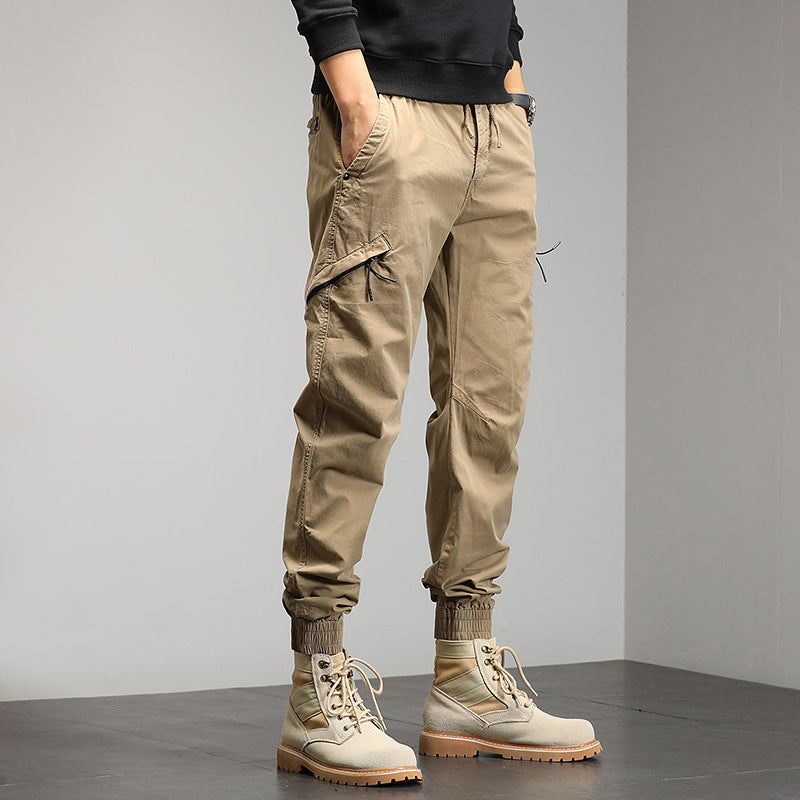 Men's utility cargo pants in jogger style with elastic cuffs and multifunctional pockets Chichicherry