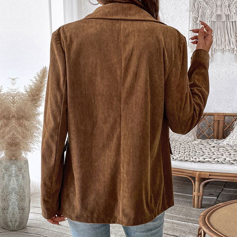 Ladies cord blazer made of corduroy with double-breasted button placket and casual oversized fit Chichicherry