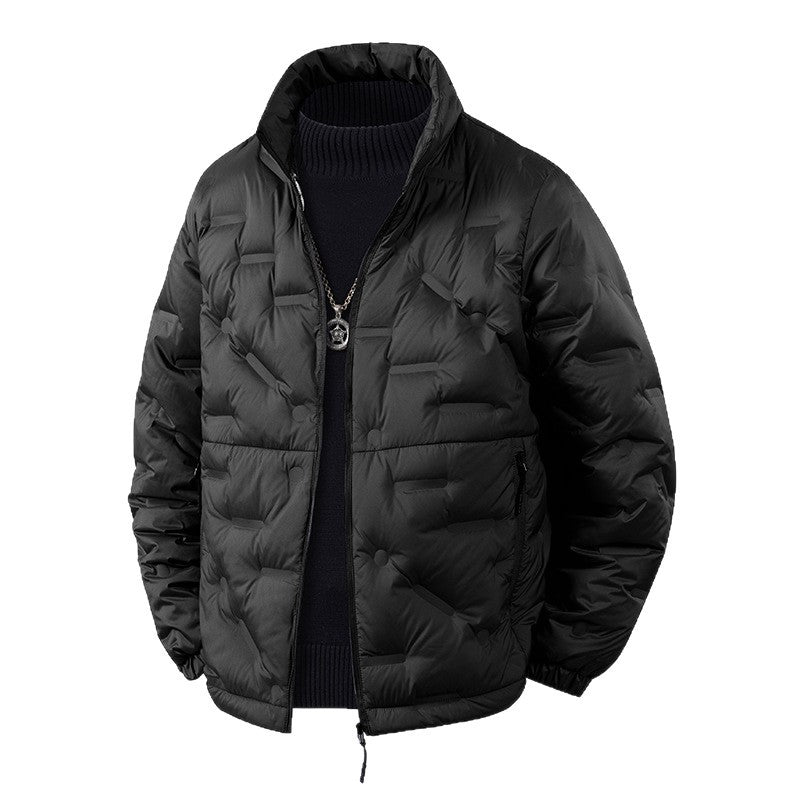 Men's lightweight quilted thermal jacket with stand-up collar and zippered pockets Chichicherry