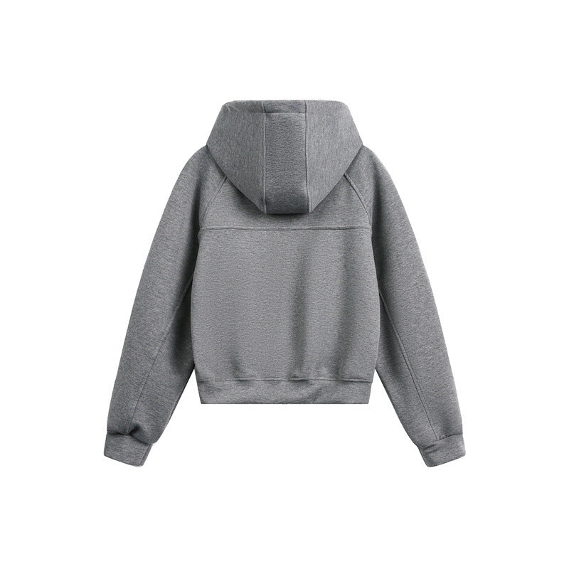 Unisex Hooded Sweat Jacket with Two-Way Zipper and Boxy Cut Chichicherry