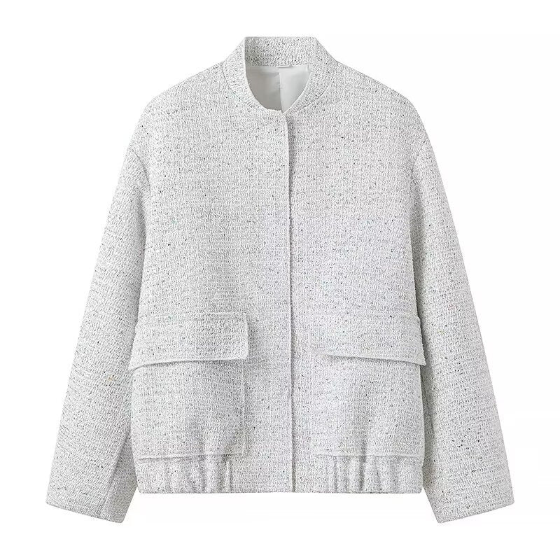 Women's embellished bouclé bomber jacket with sequins and rhinestones Chichicherry