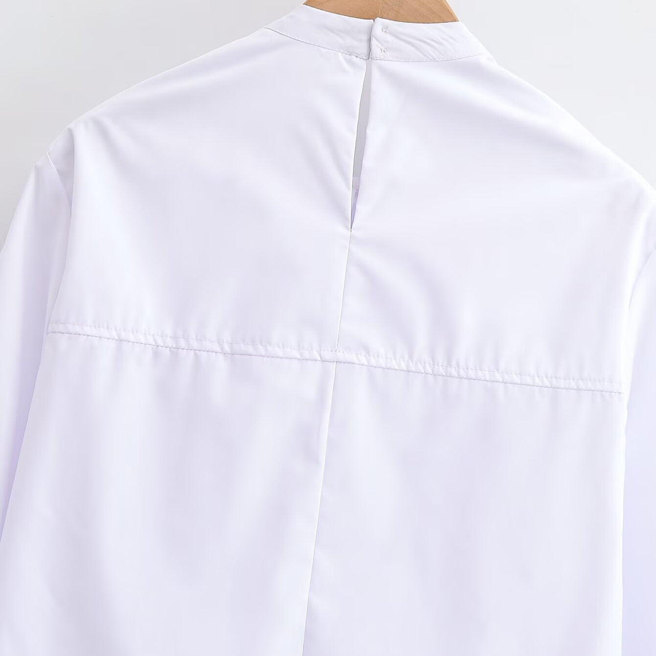 Women's Silky Bow Blouse with Decorative Scarf and Extended Back Hem Chichicherry