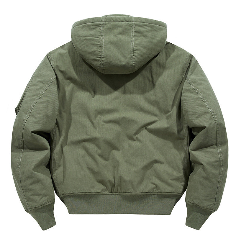 Men's multifunctional field jacket in bomber style with hood and sleeve pocket Chichicherry