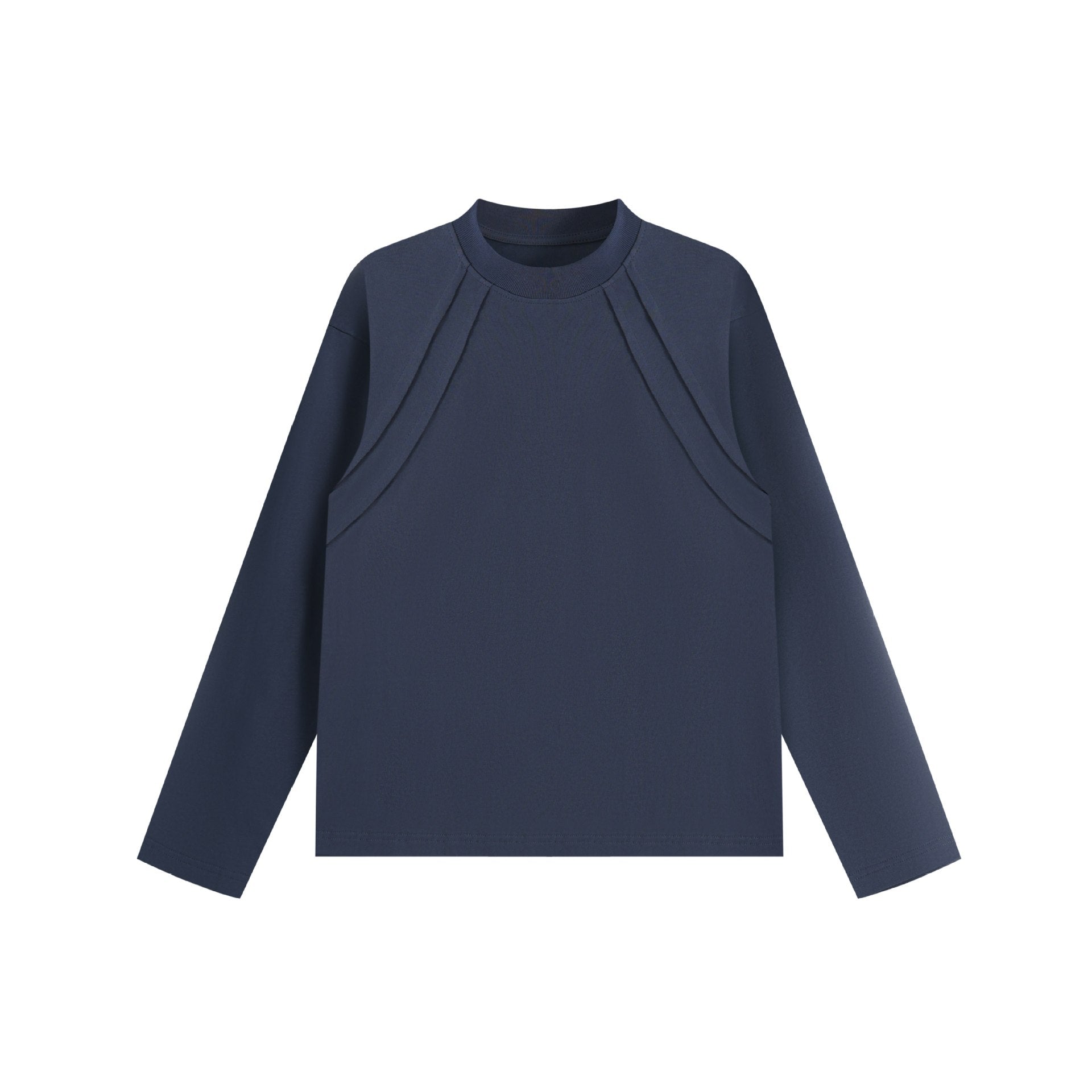 Unisex Oversize sweatshirt with decorative layered yoke and round neck Chichicherry