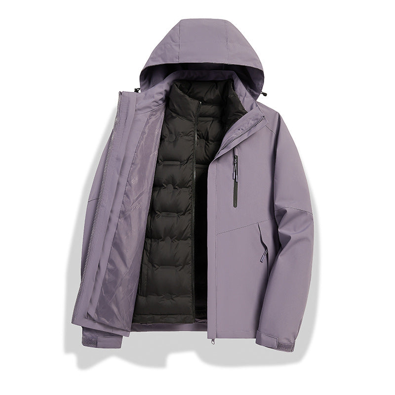Women's 2-in-1 waterproof winter jacket with removable down inner vest Chichicherry