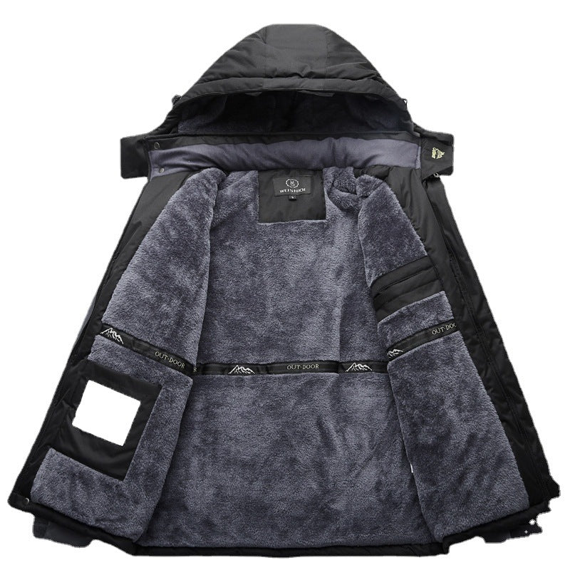 Men's padded winter outdoor parka with teddy fleece lining, hood and water-repellent shell Chichicherry