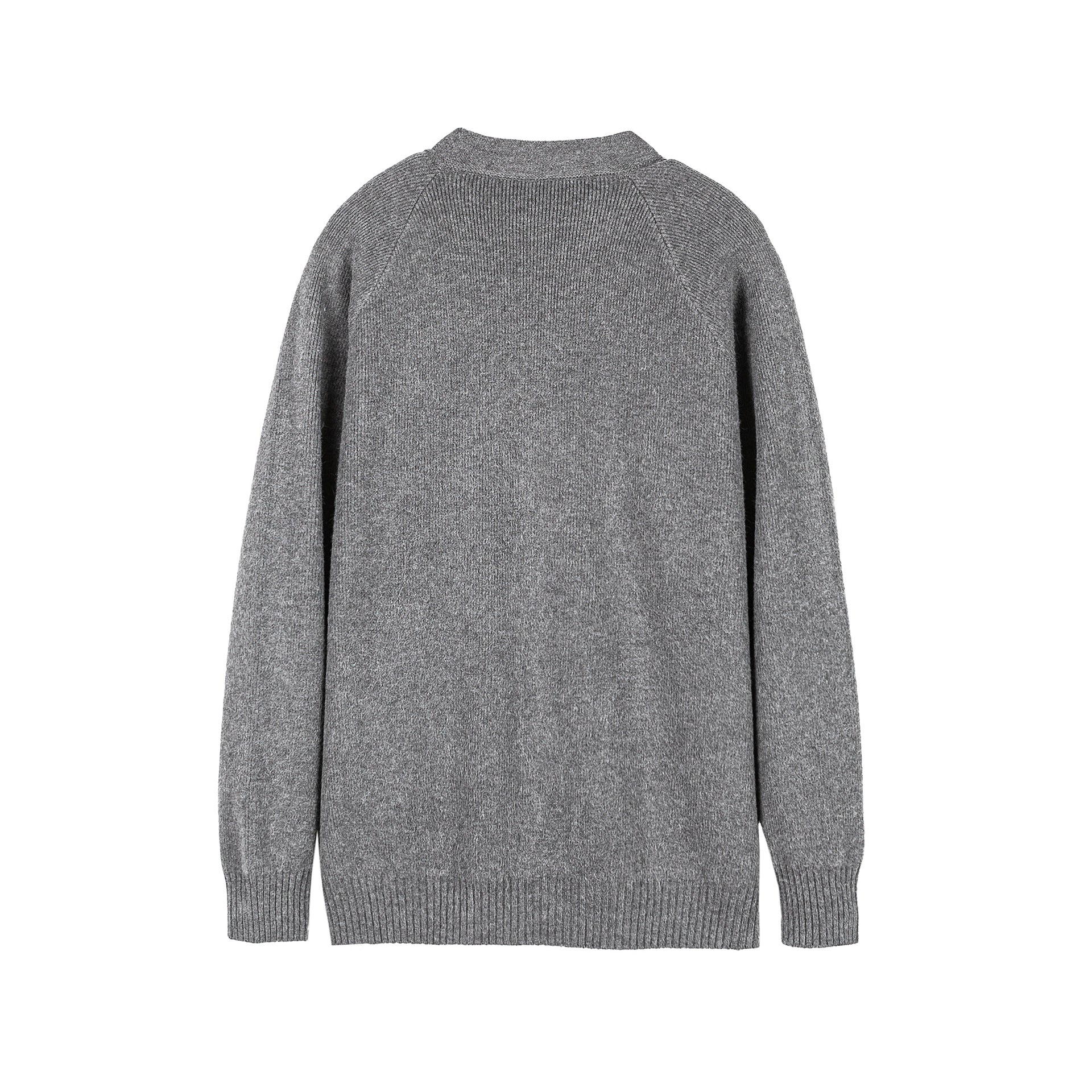 Unisex Boxy Knit Zip Jacket with Zipper and Structured Seam Chichicherry