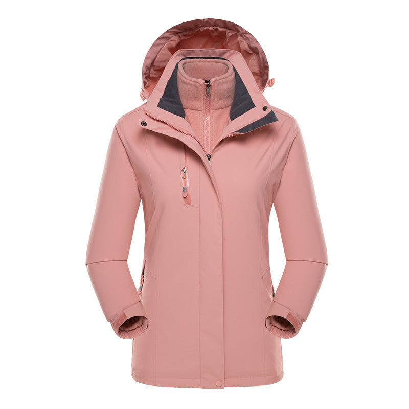 Men's three-piece softshell winter jacket with removable fleece inner jacket and detachable hood Chichicherry