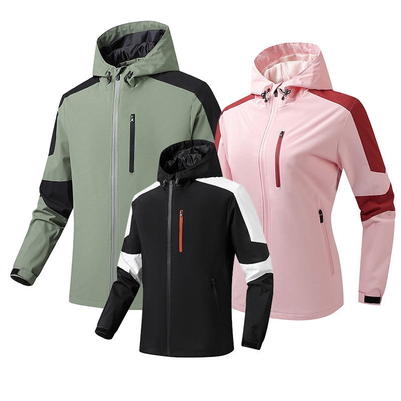 Men's Breathable Softshell-Hardshell Hybrid Jacket with Hood and Waterproof Zipper Pockets Chichicherry