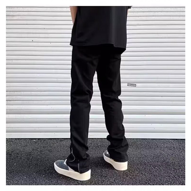 Herren Slim-Fit Zip-Ankle-Hose mit seitlichem Reißverschluss-Detail Chichicherry