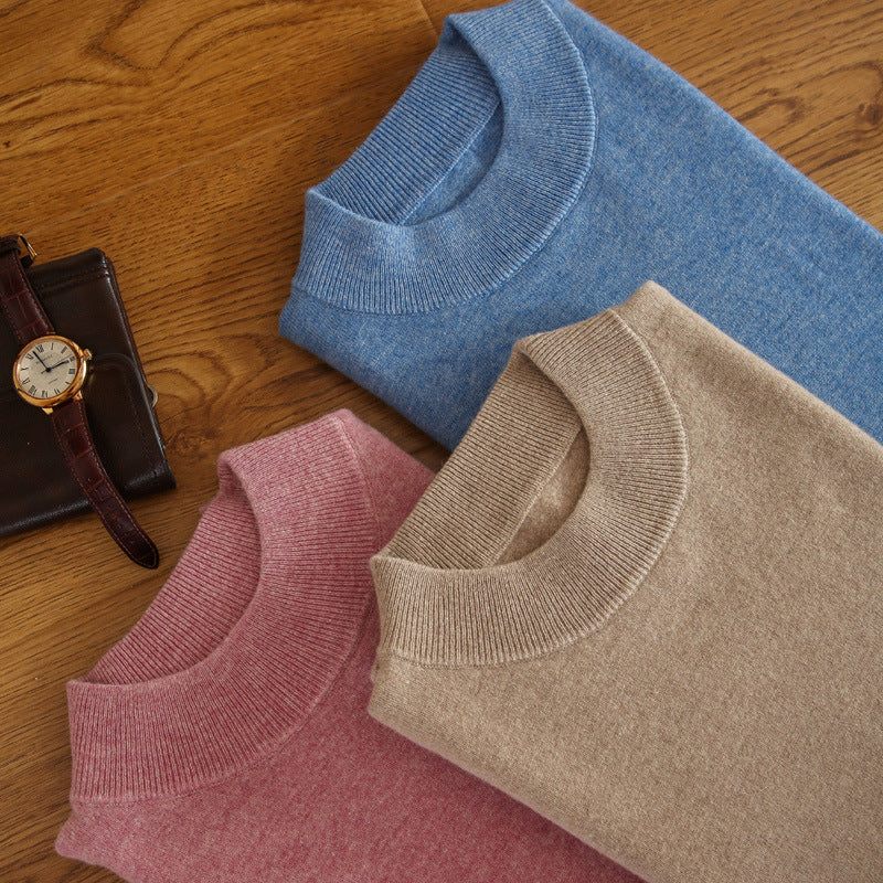 Men's Fine Turtleneck Sweater in Slim Minimal Silhouette made of Wool-Cashmere Mix Chichicherry