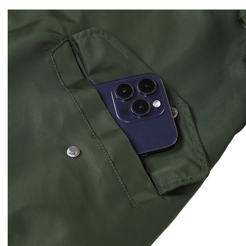 Men's nylon flight jacket with luminous inner lining and utility arm pocket Chichicherry
