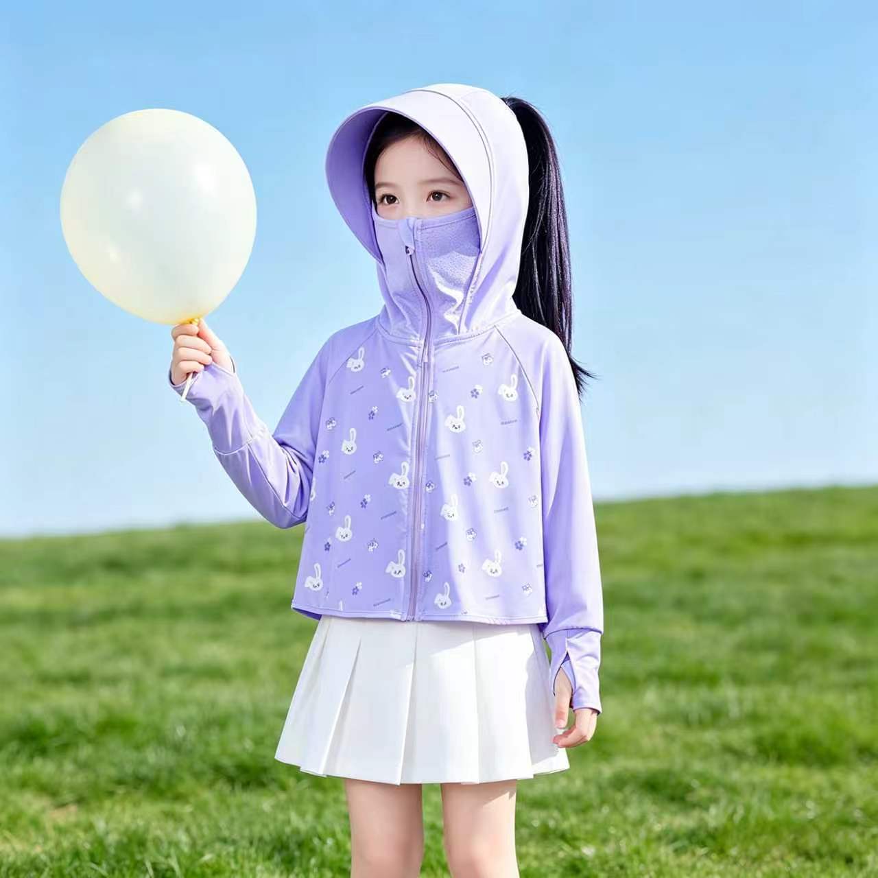 Girls multifunctional sun jacket with hood Chichicherry