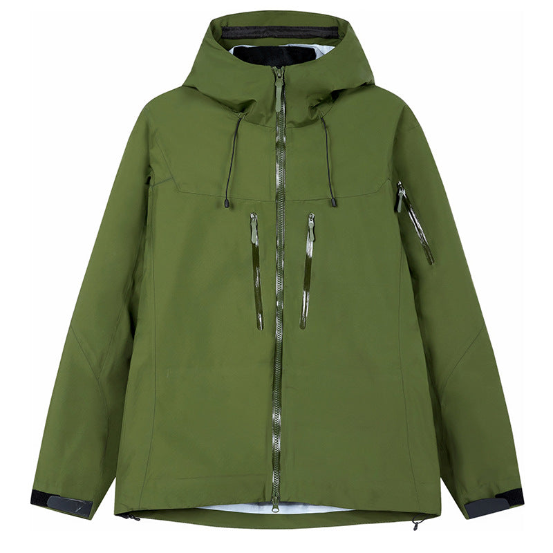 Men's Technical Waterproof Outdoor Jacket with Hood and Welded Zippers Chichicherry