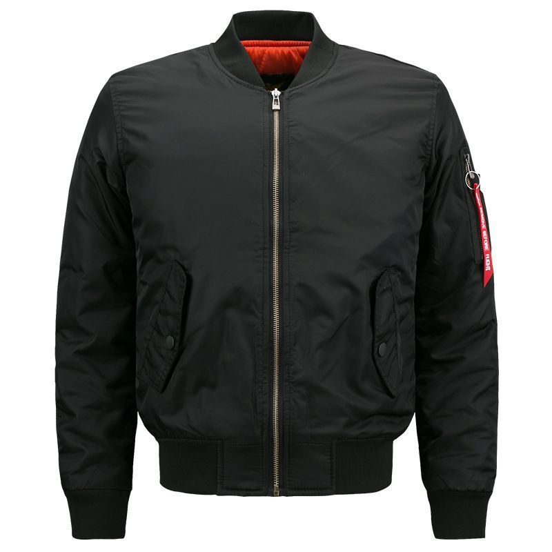 Men's Padded Pilot Bomber Jacket with Quilted Lining and Sleeve Utility Pocket Chichicherry