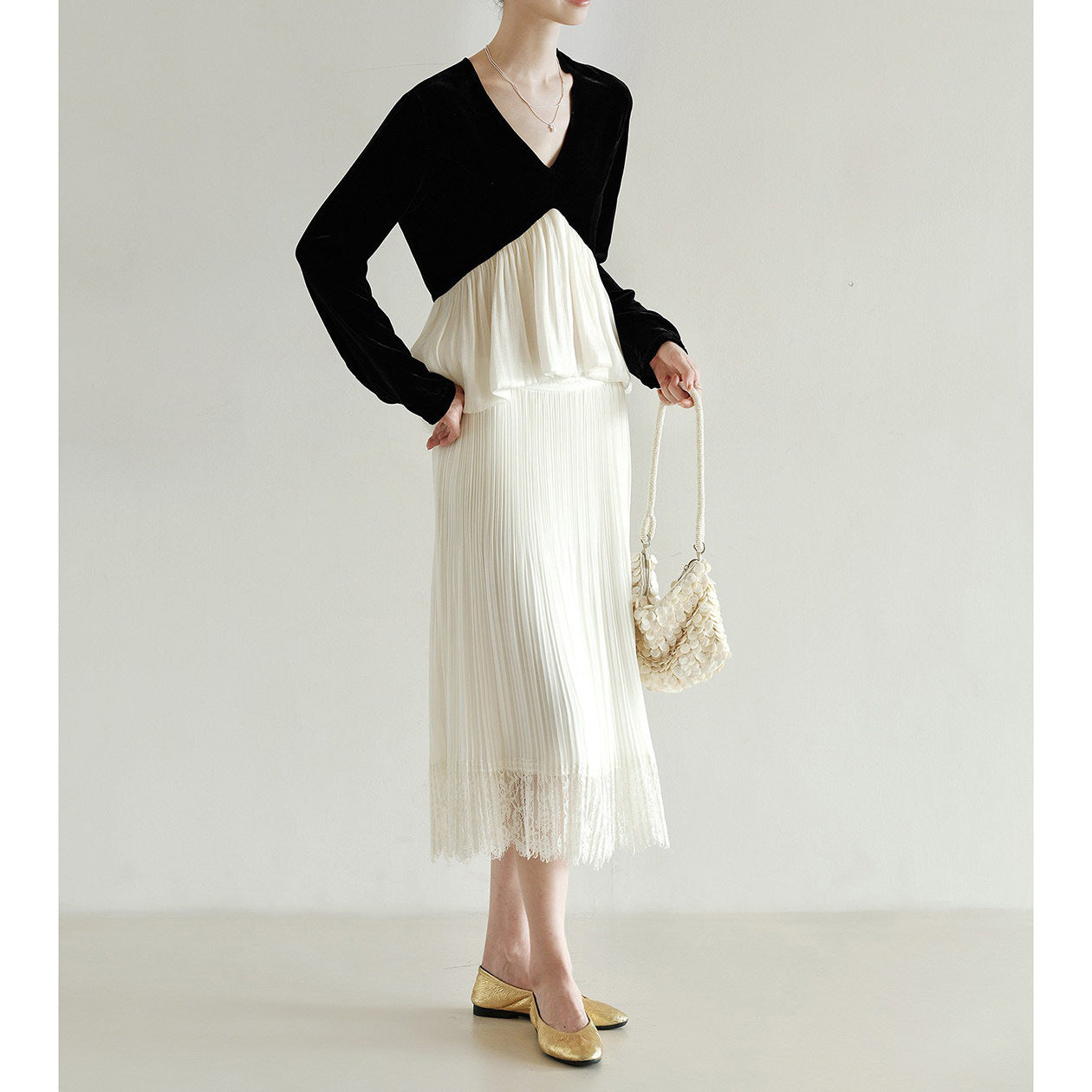Ladies Elegant Blouse with Draping Chichicherry