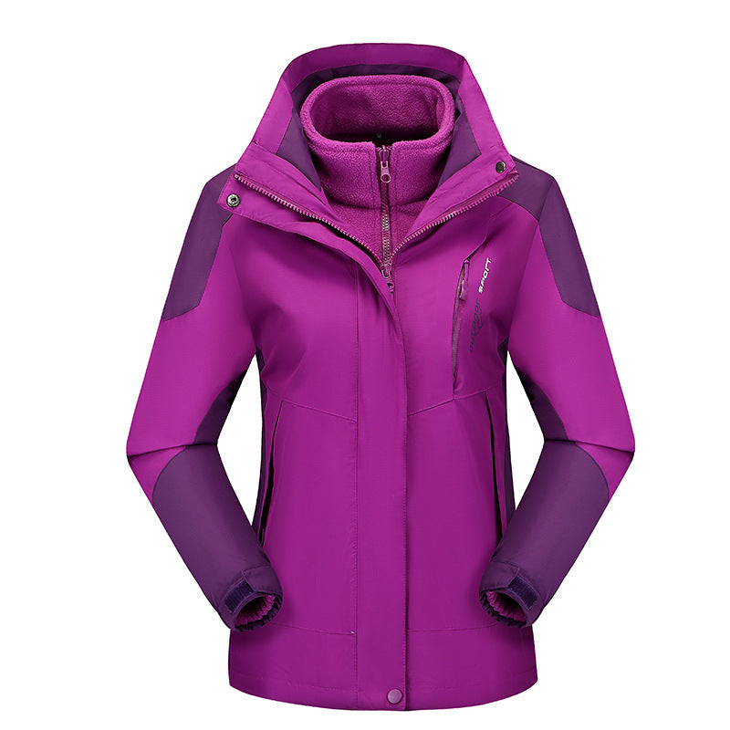 Women's versatile outdoor jacket with removable fleece inner jacket and windproof softshell outer Chichicherry